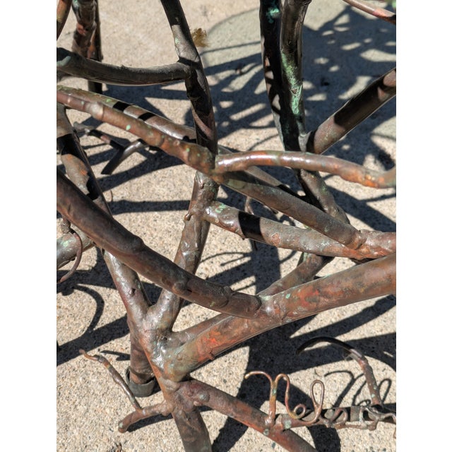 Late 20th Century Hand Made Copper Triangle Mangrove Coffee Table Botanical For Sale - Image 14 of 16