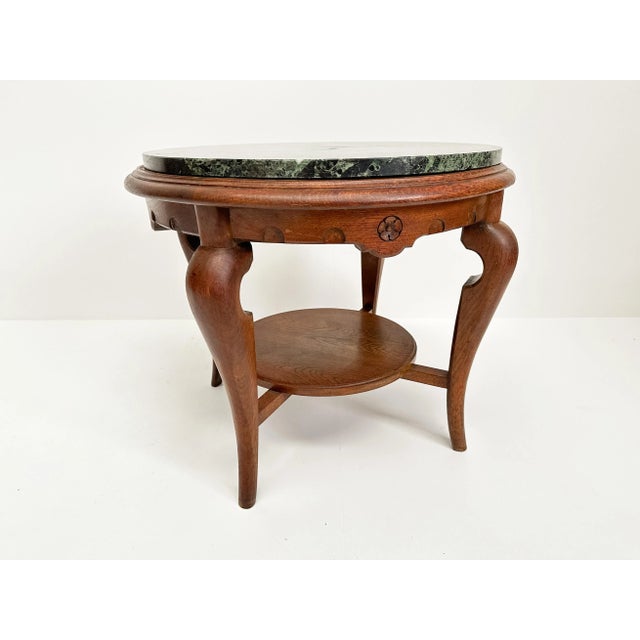 Vintage Side Table with Marble Top For Sale - Image 10 of 11