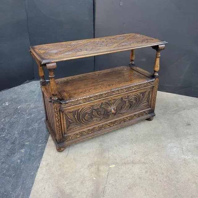 Antique English Bench Monk Style 19th Century For Sale - Image 10 of 13