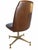 Vintage B. Brody Seating Co. Mid-Century Modern Swivel Chair – Black Ribbed Vinyl & Woodgrain Pattern For Sale - Image 4 of 8