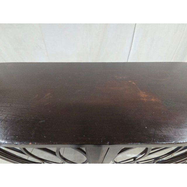 Vintage English Mahogany Bookcase With Lattice Mullions and Adjustable Shelves For Sale - Image 10 of 12