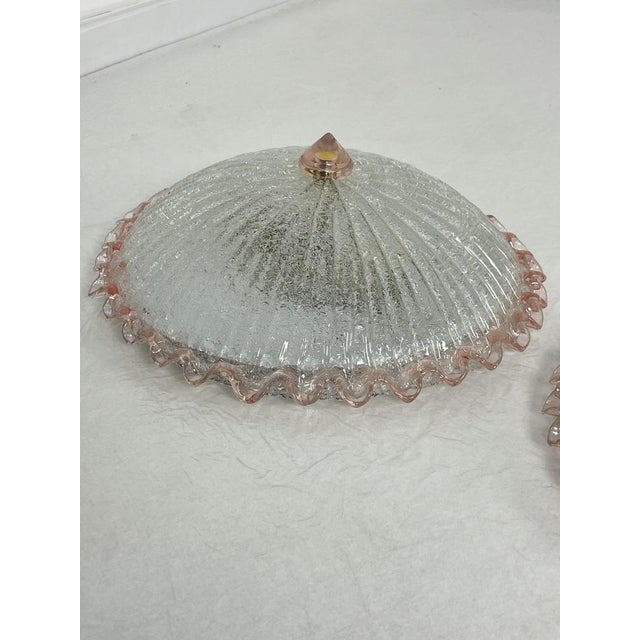Pink Murano Glass Ceiling Lights, 1980s, Set of 2 For Sale - Image 8 of 17