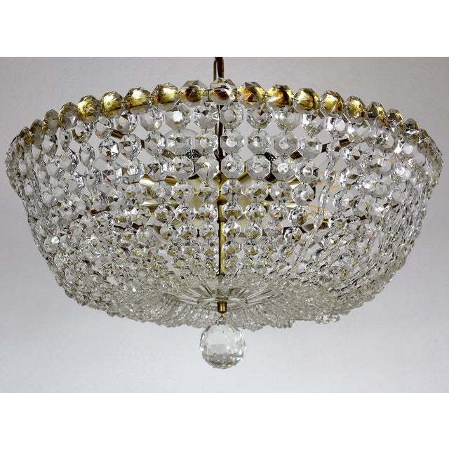 Brass Lead Crystal Chandeliers, 1970s For Sale - Image 3 of 18