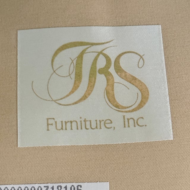 Traditional Pair of Jacquard TRS Wingback Chairs For Sale - Image 3 of 12