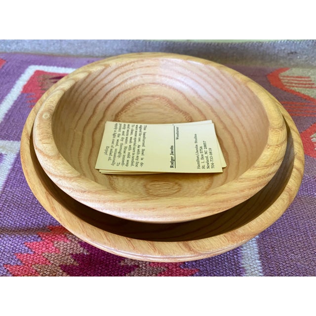 Rodger Jacobs North Carolina Craftsman Artist Turned Wood Ash Bowls - a Pair For Sale - Image 12 of 13