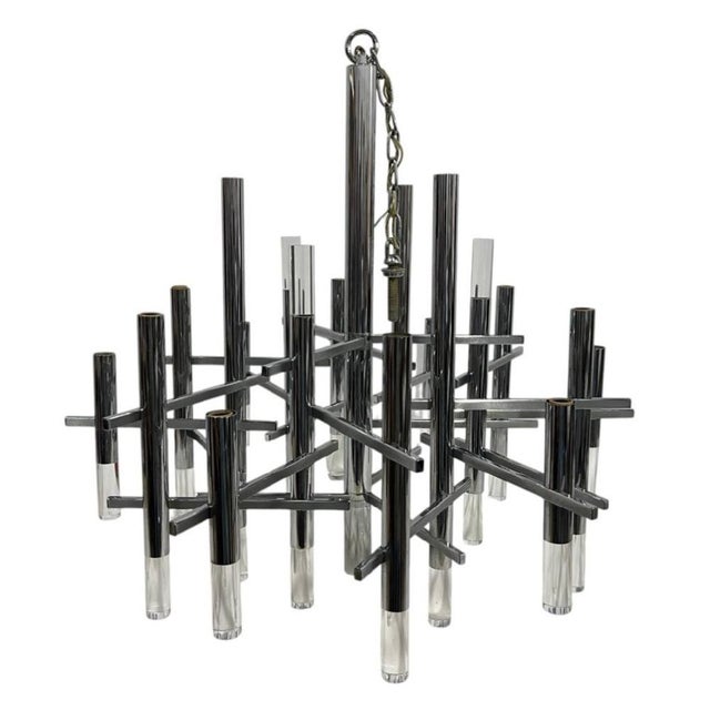 Gaetano Sciolari 1960's Gaetano Sciolari Mid-Century Modern Chandelier 27" For Sale - Image 4 of 6