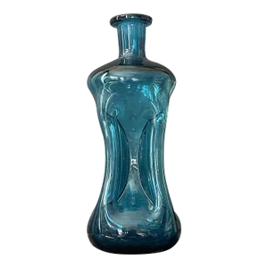 Late 20th Century Scandinavian Turquoise Art Glass Vase