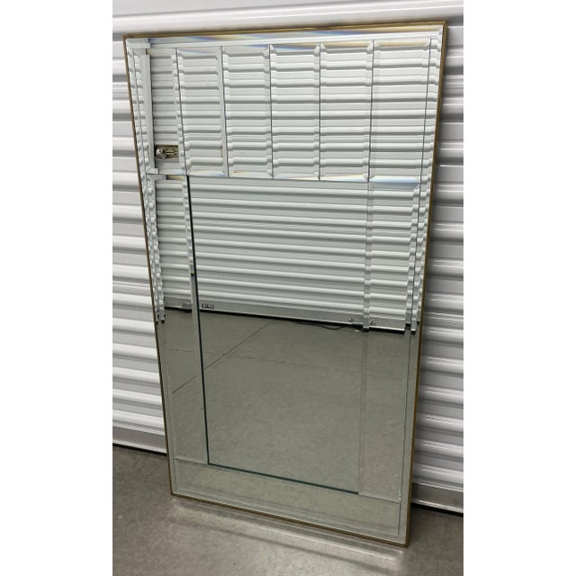 1960s 1960s La Barge Polished Brass Frame Glass Beveled Mirror For Sale - Image 5 of 11