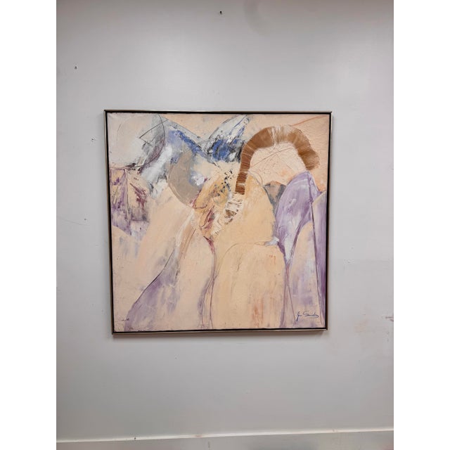 Textile 1980s Juan Sánchez Signed Abstract Expressionist Painting For Sale - Image 7 of 11