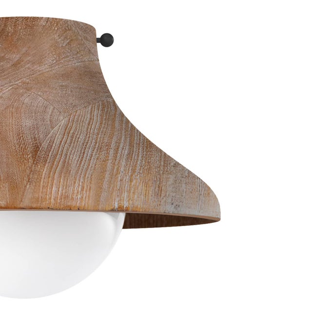 Coastal Living Surfside Wood Flush Mount, Natural For Sale - Image 4 of 7