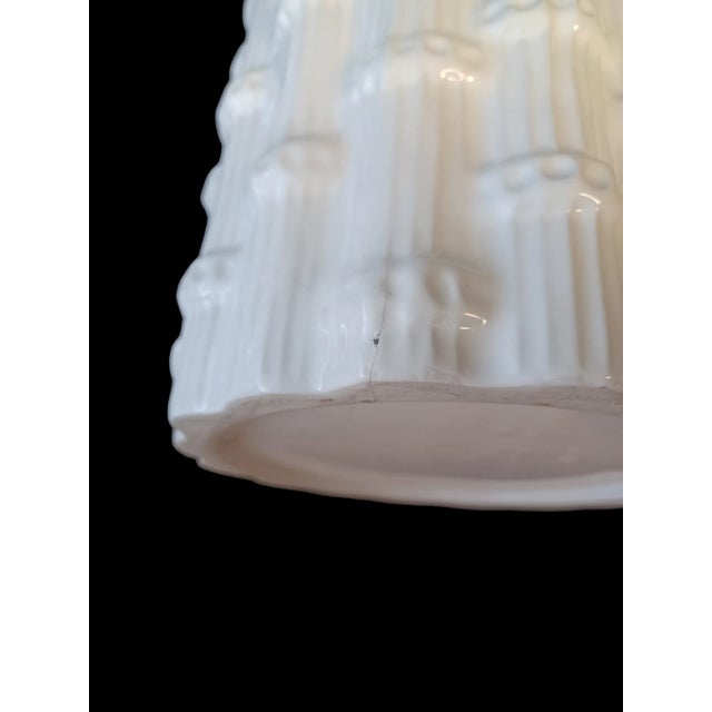 Vintage Boho Faux Bamboo Ceramic Umbrella Stand For Sale - Image 4 of 6