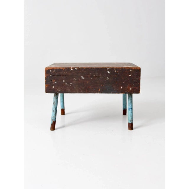Early 20th Century Vintage Rustic Low Stool For Sale - Image 5 of 10