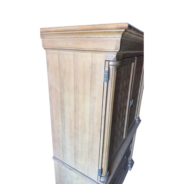 Drexel Heritage 1990s Drexel Heritage Corbel Collection Carved Wood Entertainment Armoire For Sale - Image 4 of 12