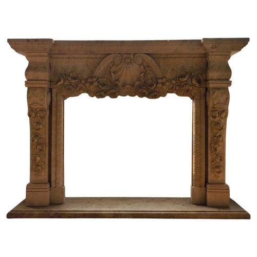 Yellow Travertine Mantle For Sale - Image 5 of 5