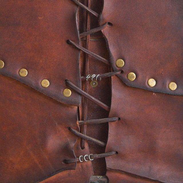Rare French Iron Leather Accent Chair No. 01 Attributed to Sido & François Thévenin, 1970s For Sale - Image 10 of 11