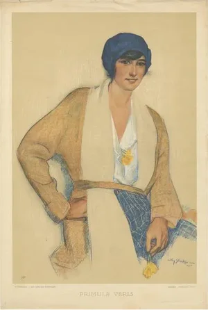 Willy Sluiter, Primula Veris, 1920s, Lithograph on Paper