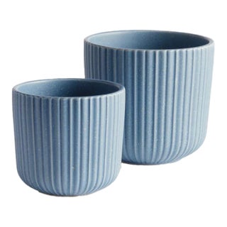 Tasha Blue Planter Pots - Set of 2 For Sale