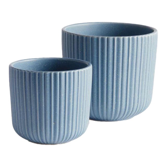 Tasha Blue Planter Pots - Set of 2 For Sale
