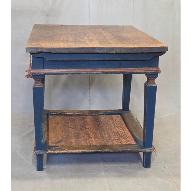 Antique European Rustic Painted Pine Baker's Table, Romania, 1761 For Sale - Image 14 of 18