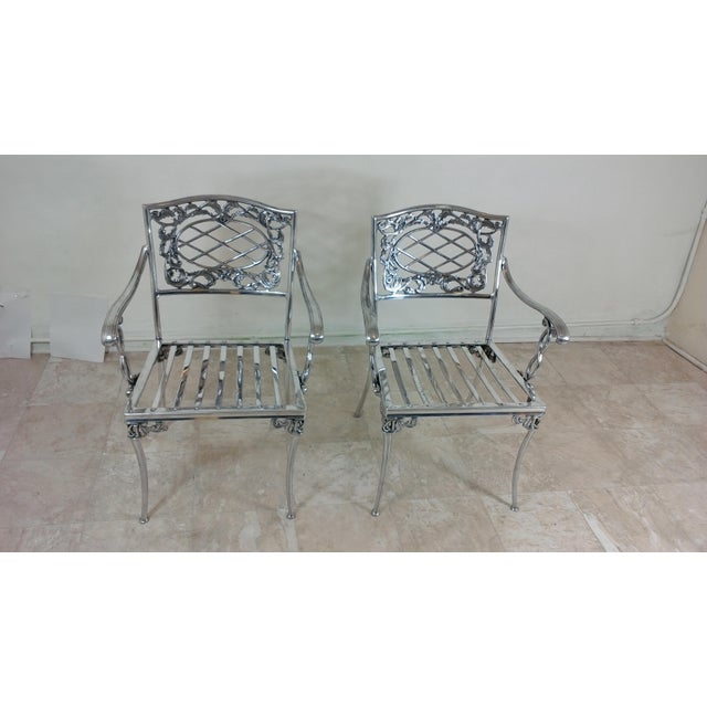 French Aluminum Side Chairs - A Pair For Sale - Image 9 of 11