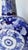 1980s Classic Blue and White Porcelain Round Vase Intricate Hand-Painted For Sale - Image 5 of 11
