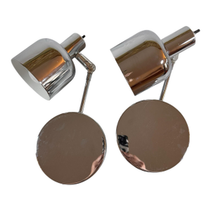 1970s Underwriters Laboratories Chrome Wall Sconces - a Pair