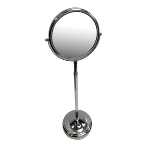 Vintage Chrome Floor Makeup Mirror Magnifying Adjustable in Manner of Romeo Rega
