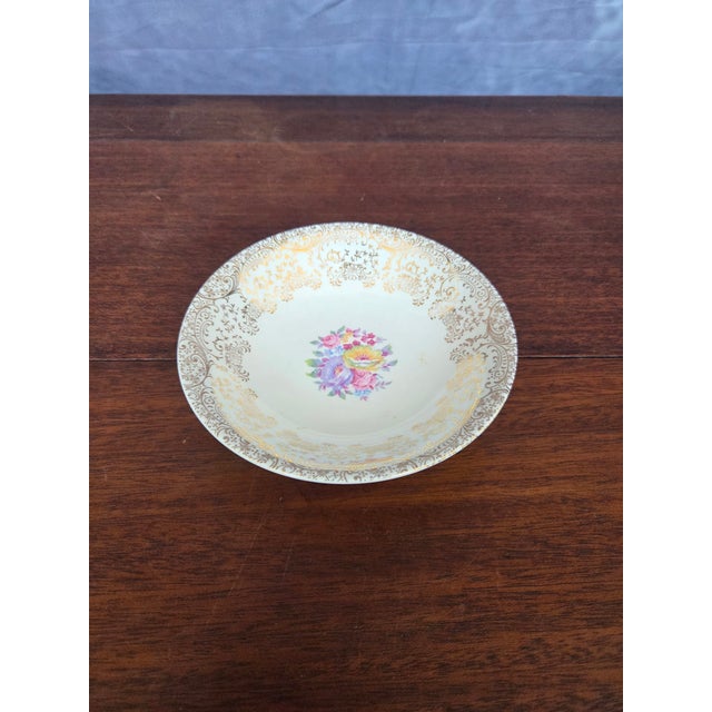 Metal 1930s Edwardian Revival Porcelain/22k Gold Royal China Omar Crest Set For Sale - Image 7 of 8