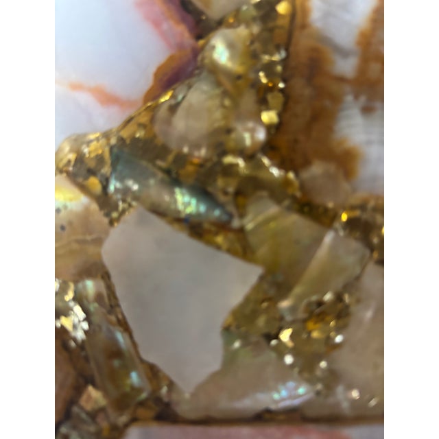 Mid-Century Modern Onyx and Gold Kidney Shaped Tabletop Attributed to Arturo Pani For Sale - Image 3 of 3