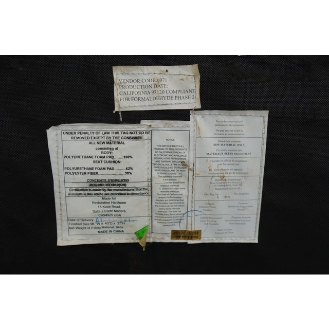 Restoration Hardware Churchill Leather Sofa For Sale - Image 11 of 14