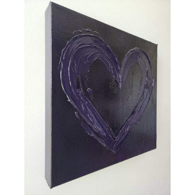 Abstract Deep Purple Heart Painting For Sale - Image 3 of 6