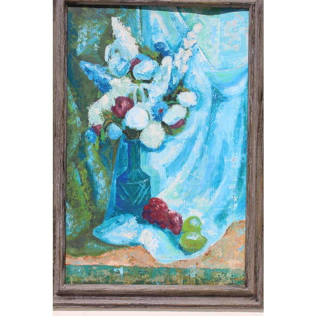 1960s 1960s Vintage Cheryl Hall Floral Still Life Oil Painting For Sale - Image 5 of 6