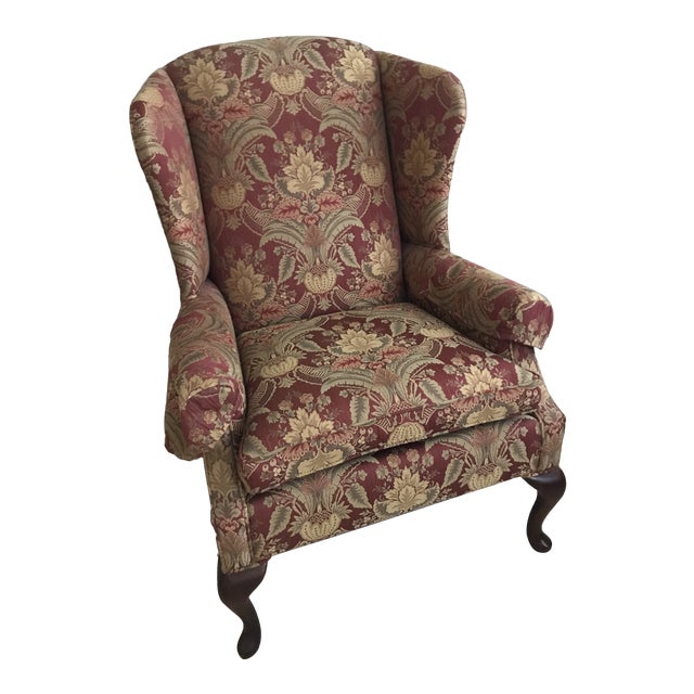 Thomasville Queen Anne Wing Chair Chairish