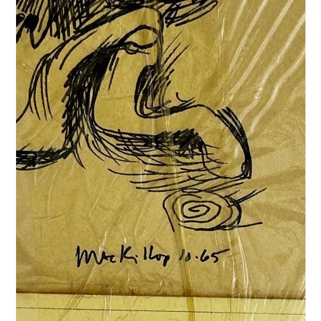 Rod MacKillop Signed Abstract Figurative Ink Drawings, Set of 3, 1965 For Sale - Image 11 of 12