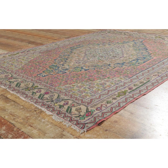 Vintage Persian Bijar Kilim Rug - 4'10 X 6'00 For Sale In Dallas - Image 6 of 9