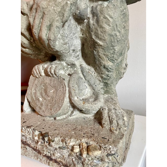 Pair of French Cast Stone Monkey Garden Statues, 23-Inch, Vintage For Sale - Image 12 of 12