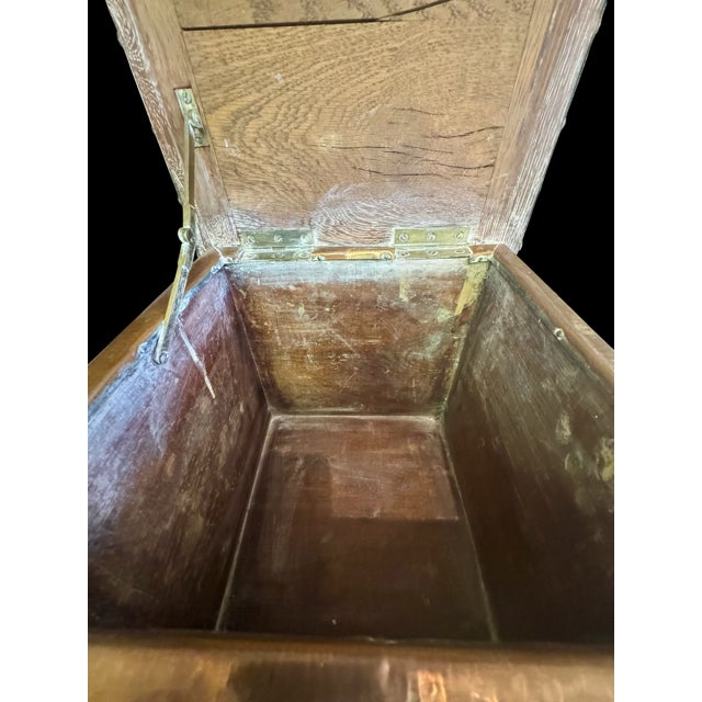 Early 20th Century English Copper and Brass Campaign-Style Storage Ottoman For Sale - Image 10 of 13