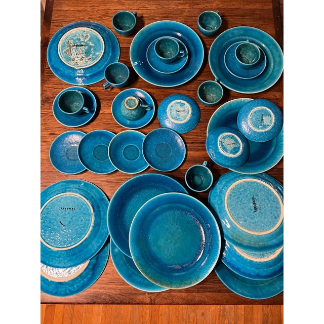 1910s Edmond Lachenal Turquoise Dinnerware Set- 32 Pieces Amazing! Off to Rago Spring Auctions For Sale - Image 12 of 12