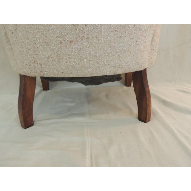 1980s Mid-Century Modern Dunbar Style Barrel-Back Arm Club Chair For Sale - Image 5 of 10