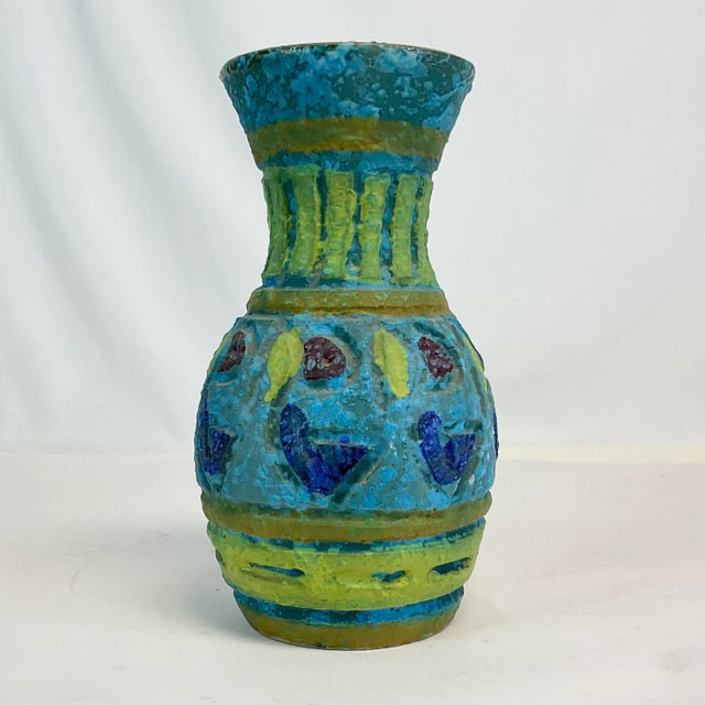 1960s Boho Chic Italian Bitossi Style Pottery Vase. | Chairish