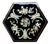 Vintage Chinese Black Lacquer Mother-of-Pearl Inlaid Hexagonal Banchan Serving Box For Sale