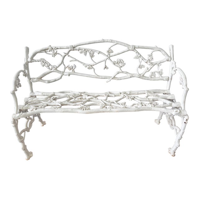 Victorian Cast Iron Rustic Oak Vine & Serpent Bench, James Haywood C. 1860 For Sale