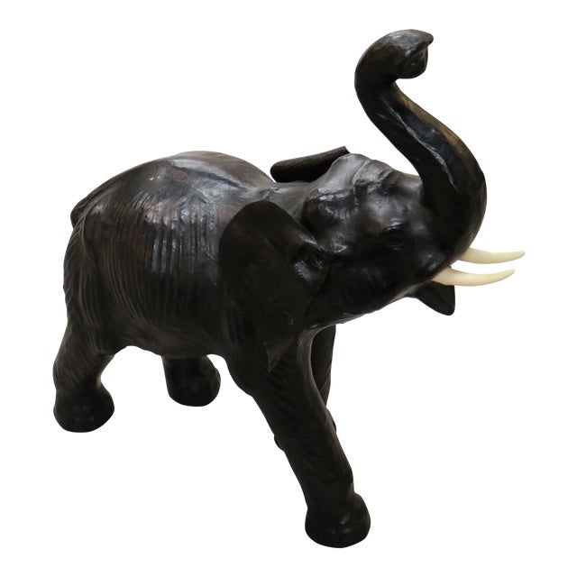 Leather Elephant Statue Chairish