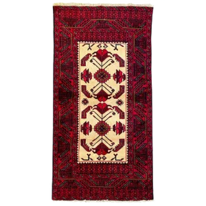 Vintage Rustic Wool Belutch Rug, 1980s