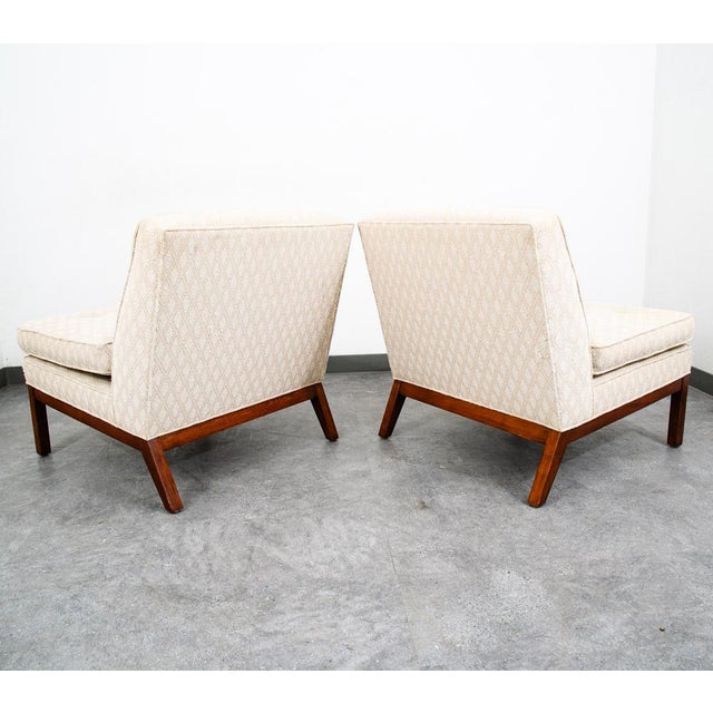 Mid-Century Modern Mid Century Modern Lounge Chairs Slipper White Tufted Pair Set 2 Vintage MCM 60s For Sale - Image 3 of 12