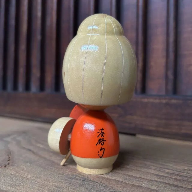 Beige Vintage Kokeshi by Ishida Waichi, Japan, 1970s For Sale - Image 8 of 9