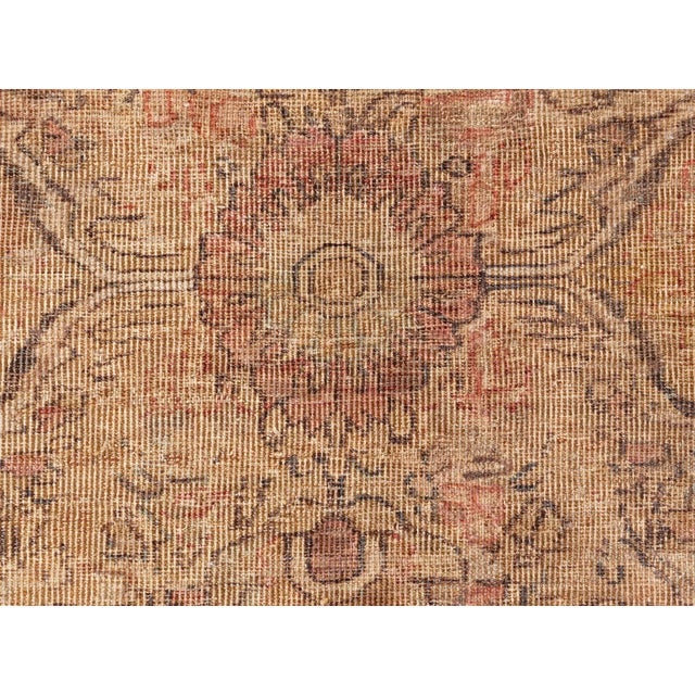 Persian Authentic 19th Century Persian Kirman Botanic Handmade Wool Rug For Sale - Image 3 of 9