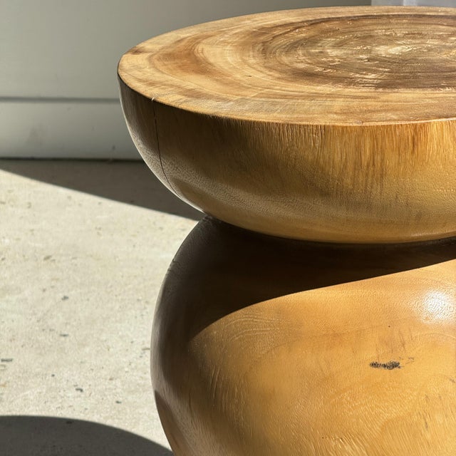 Side Table in Suar Wood with Spheres, 1980s For Sale - Image 6 of 11