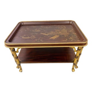 Chinoiserie Style Faux Bamboo Coffee Table For Sale