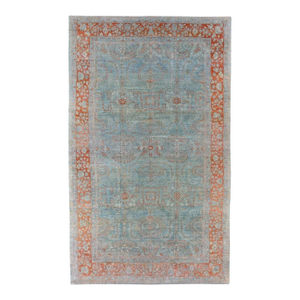 Antique Zabihi Collection Sarouk Oversize Green Rug